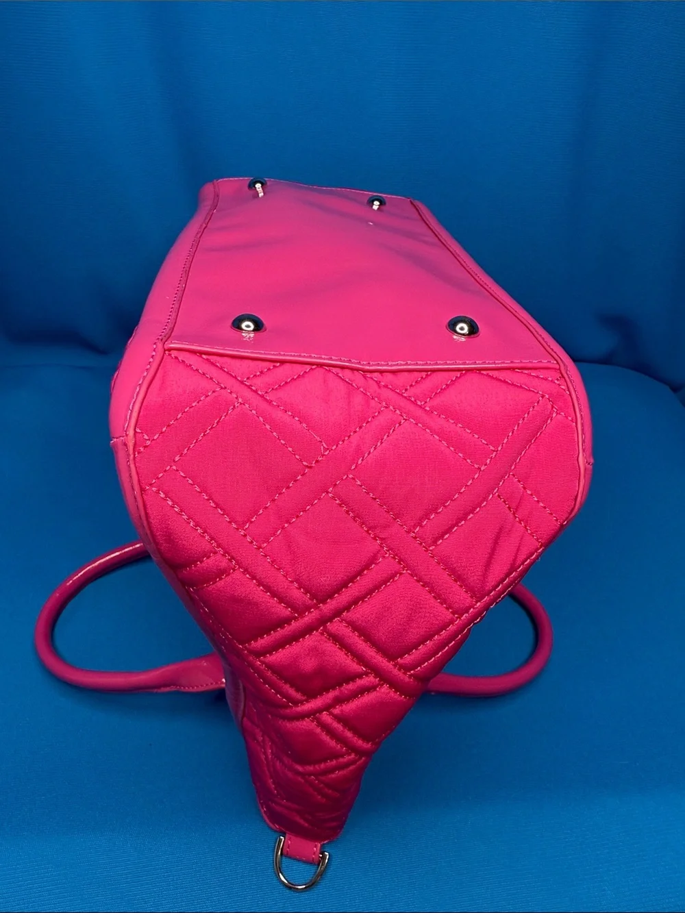 VERA BRADLEY DIAMOND QUILTED TRIMMED TRAPEZE FUCHSIA / PINK SATCHEL HANDBAG